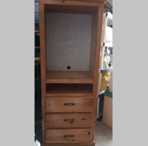 Tall Narrow Cabinet with 3 Drawers and 1 Shelf