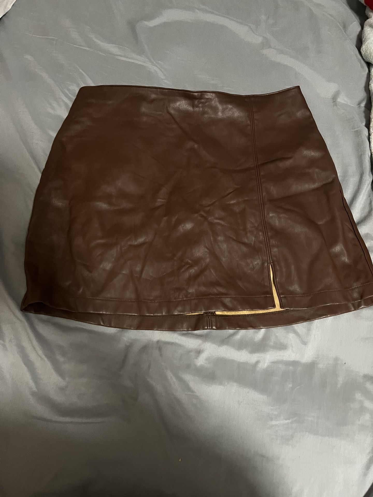 Fake Leather Skirt 