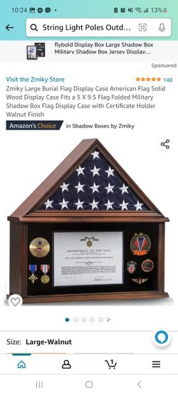 Large Burial Flag Display Case American Flag Solid Wood Display