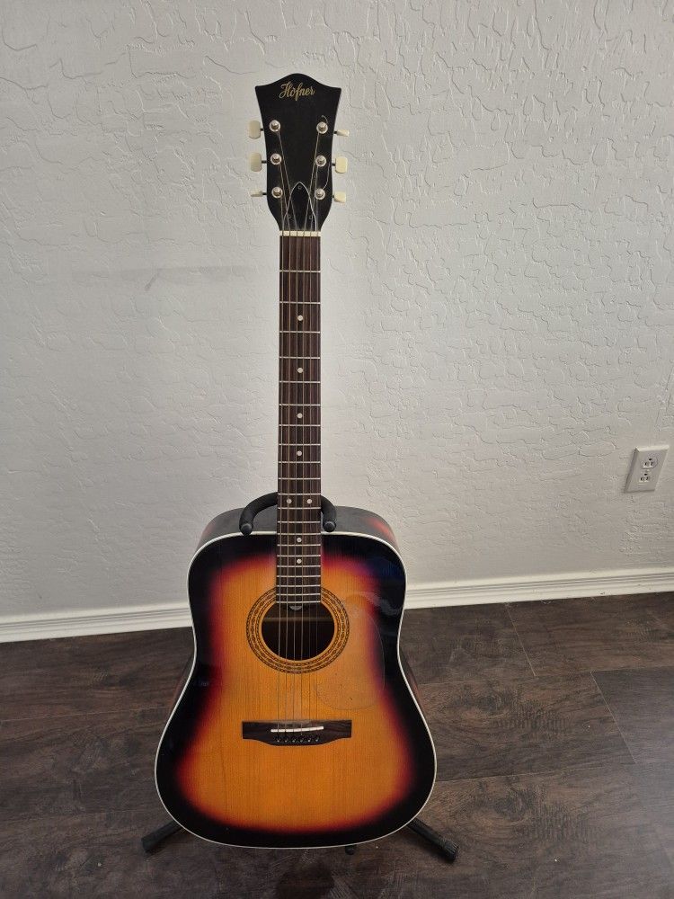 1976 Hofner (Made In Germany) Acoustic Guitar Burst (Trades Okay)