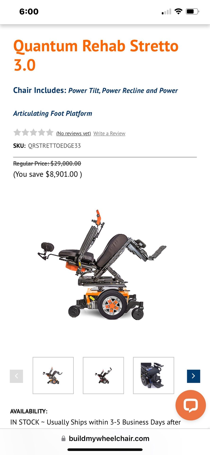 2023 Quantum Stretto 3.0 Rehab Chair