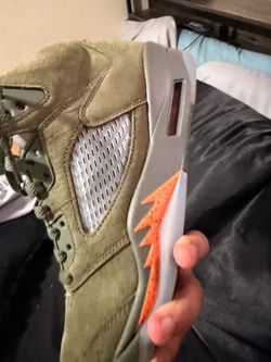 Air Jordan 5 Olive Green Orange Sneaker