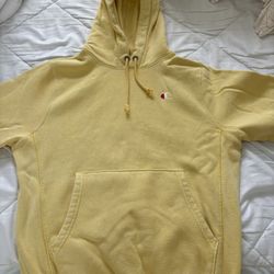 Yellow champion hoodie size small
