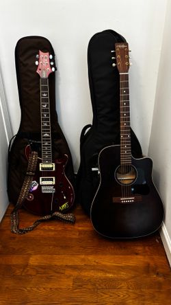 Acoustic and Electric Guitar - (Art & lutherie/PRS SE)