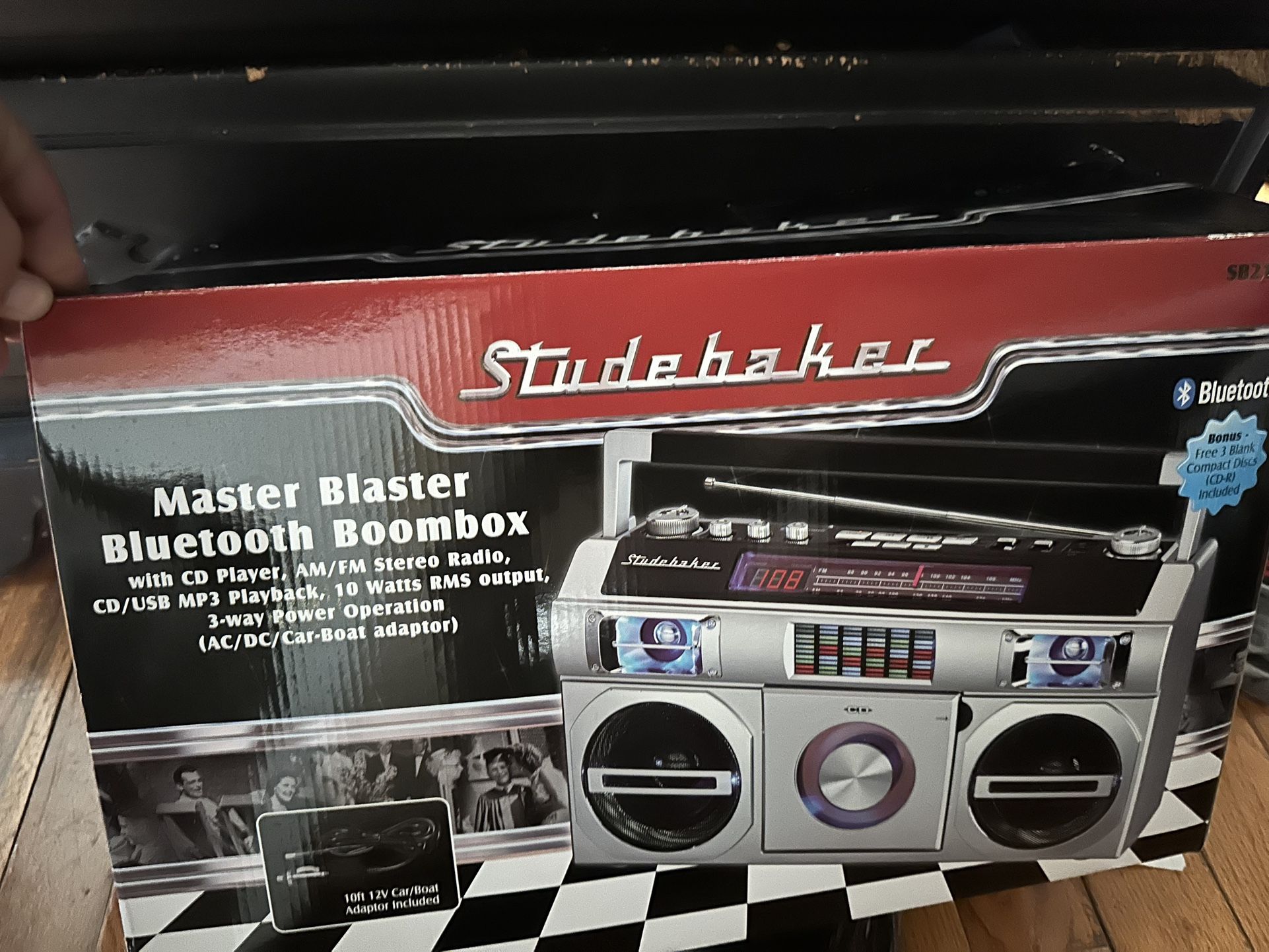Bluetooth Boombox With LED Lights