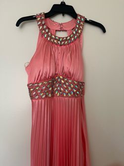 Coral Pink Jeweled Formal Gown- size 5