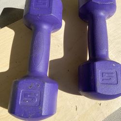 Set Of 5lb Dumbbells Five Pounds. 