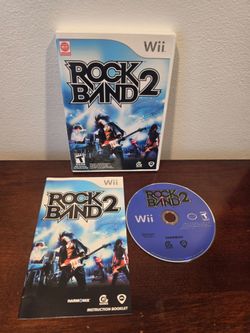 Rock Band 2 (Nintendo Wii, 2008) Complete Game Disc, Case, Manual