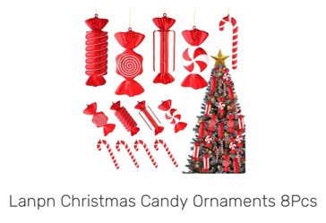 Christmas Candy Ornaments Set 8pc 