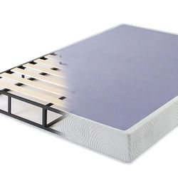 ZINUS Metal Box Spring with Wood Slats /7.5 Inch Mattress Foundation / Sturdy Steel Structure / Easy Assembly, Queen

