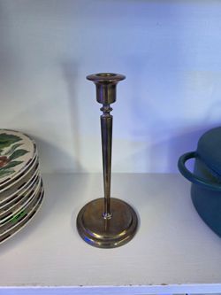Flared vintage solid brass candlestick holder