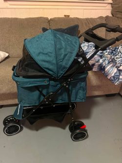 Pet stroller blue green NEW
