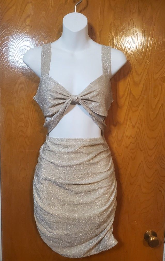 GOLD GLITTER BODYCON CLUB DRESS