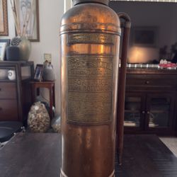 Red Star Antique Vintage Brass Fire Extinguisher