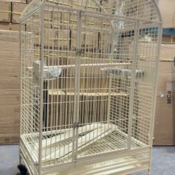 XX-Large Strong 36” X 26” X 65”H Dome Top Parrot Bird Cage On Wheels 