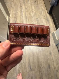Antique leather bullet holder