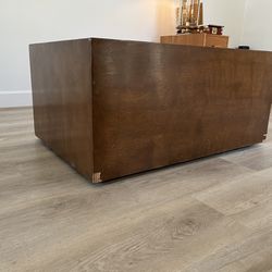 Mid-Century Modern Wood Block Coffee Table
