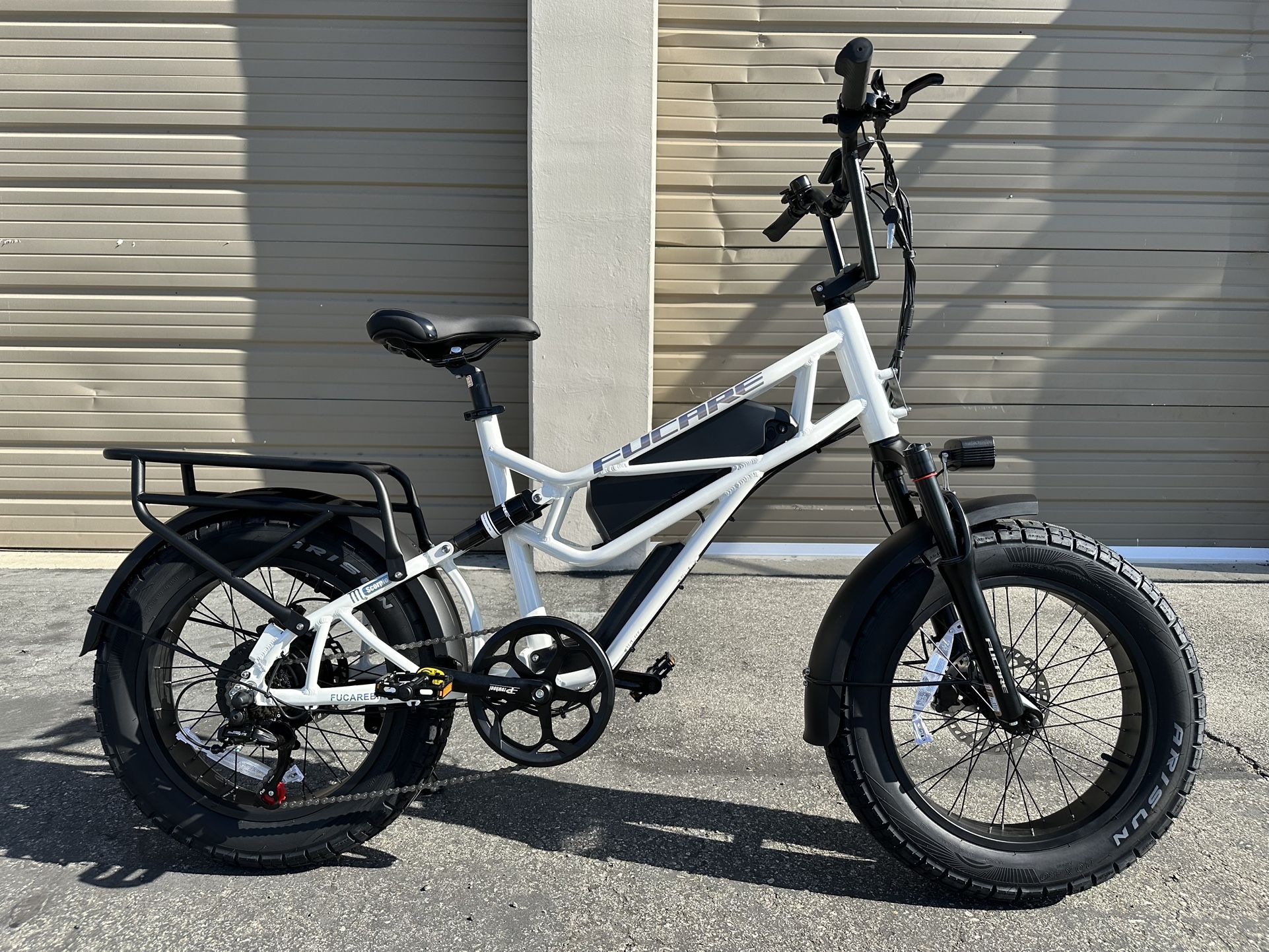 FUCARE Scorpio 20” Dual Suspensions 750 Watt Fat Tire Electric Bike In White