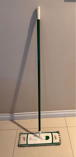Wet and dry mop stick and used cloth , $15