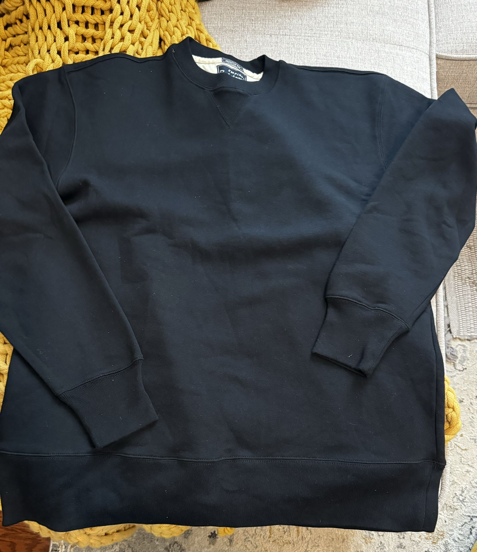 Men's Big & Tall Fleece Crewneck Sweatshirt, (Black) 5X