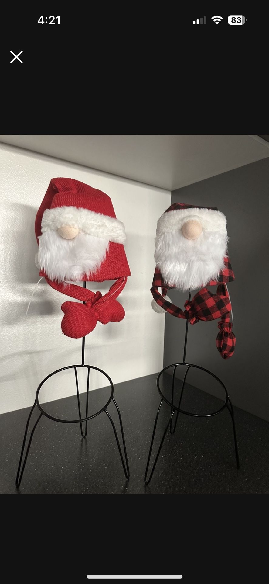 2 Gnome Christmas Plant Holders, New, Both For $18, No Holds. Trades Or Deliveries, Same Day Pu