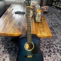 Johnson JG-610 3/4 Size Acoustic Guitar, Blue Burst.