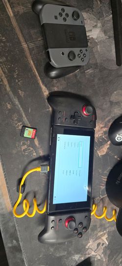 Nintendo switch with hori split pad, animal crossing and 64g sd