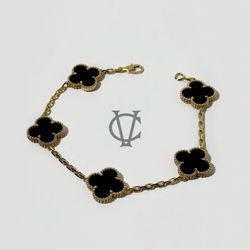 Van Cleef & Arpels Vintage Alhambra Bracelet 18k Gold Onyx