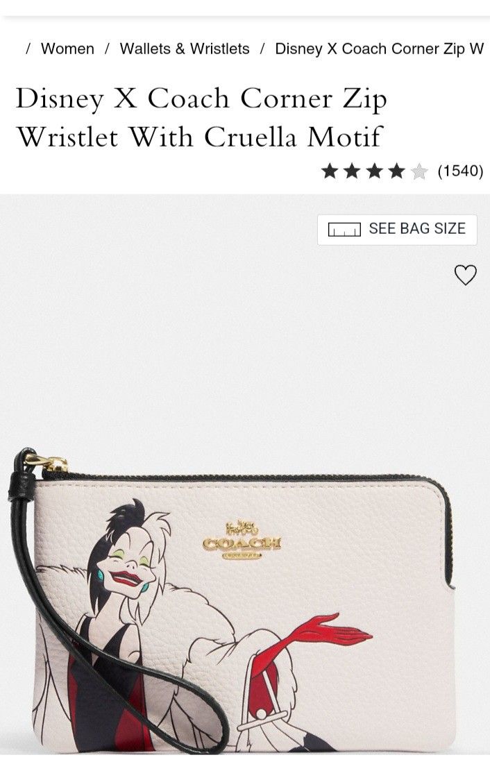 Disney X Coach Cruella Wristlet