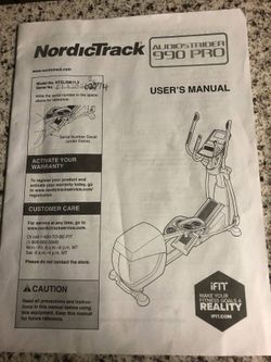 Nordictrack audiostrider 990 manual sales