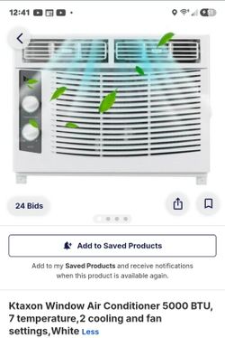 Ktaxon Window Air Conditioner 5000 BTU, 7 temperature,2 cooling and fan settings,White