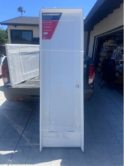 $175 RELIABILT 24-in x 80-in Primed Solid Core 1-panel Left Hand Pine Wood Single Prehung Interior Door
