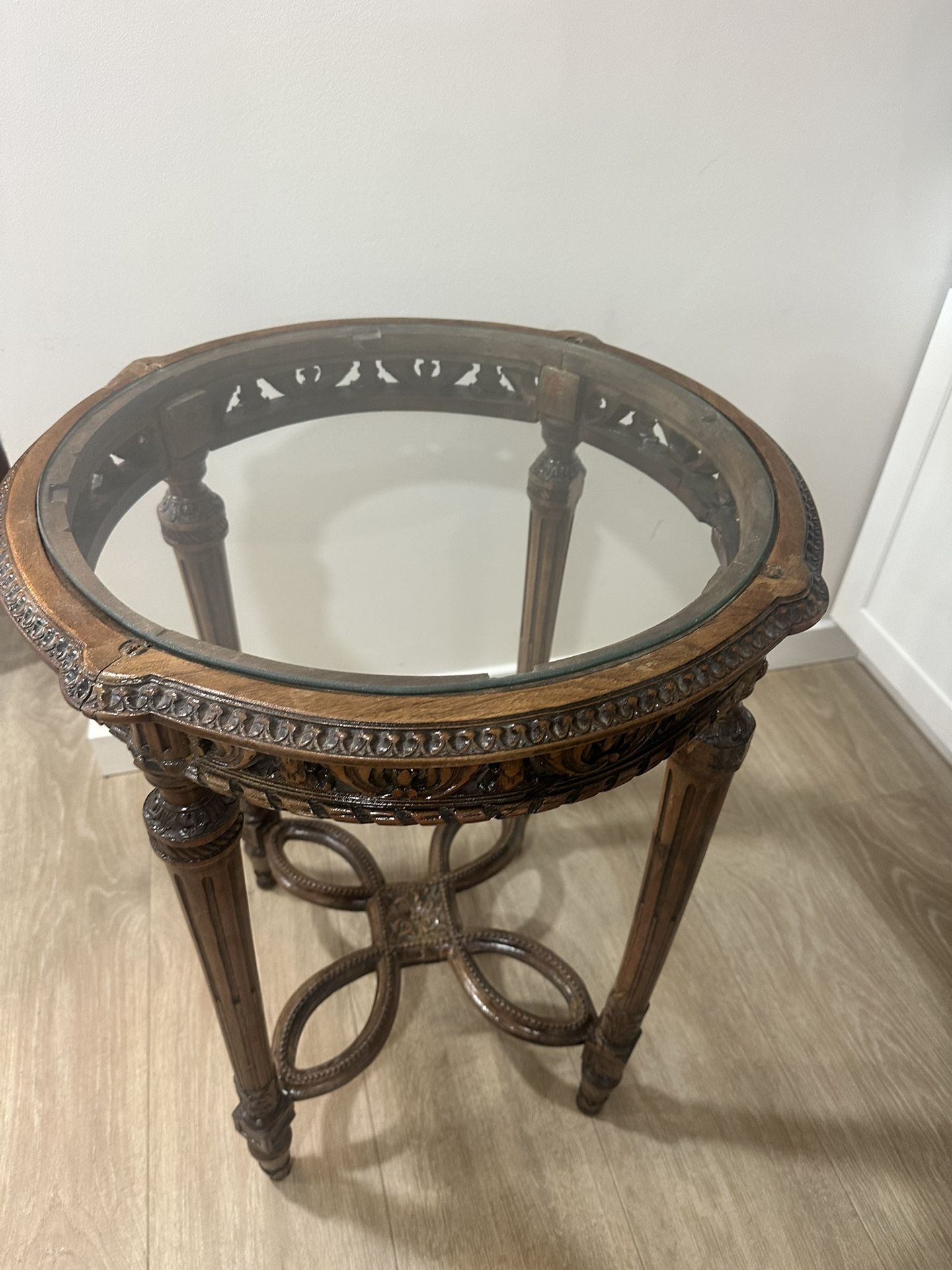 Hand Carved Antique End Table