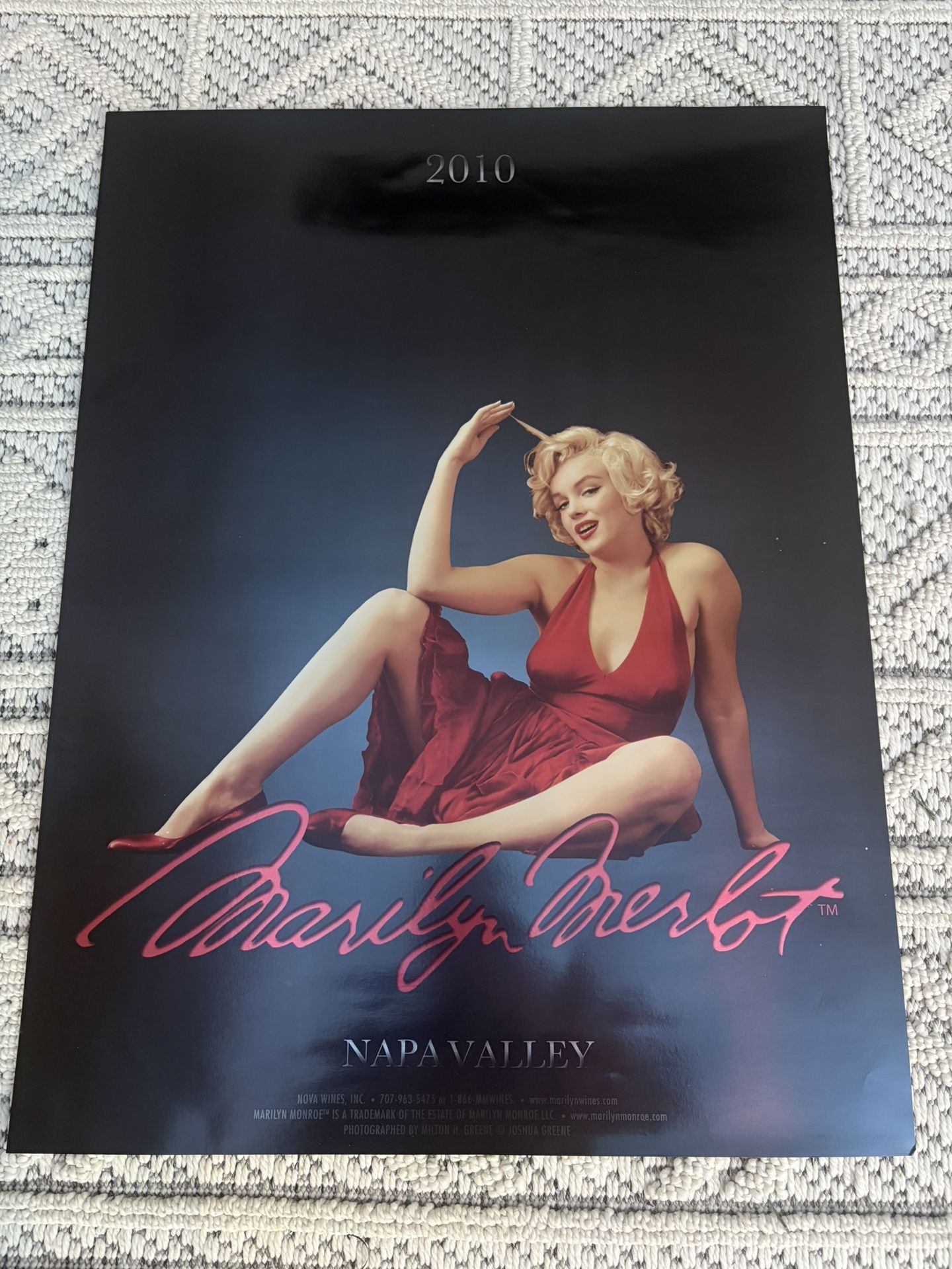 MARILYN MONROE MERLOT WINE POSTER NAPA VALLEY 2010