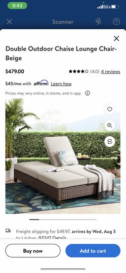 Double Outdoor Chaise Lounge Chair