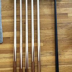 Pool Balls, Sticks, Racks