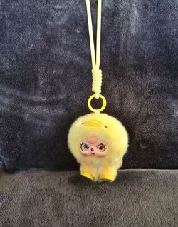 Baby Three Blind Box Mini Hug Series plush keychain featuring a vinyl face