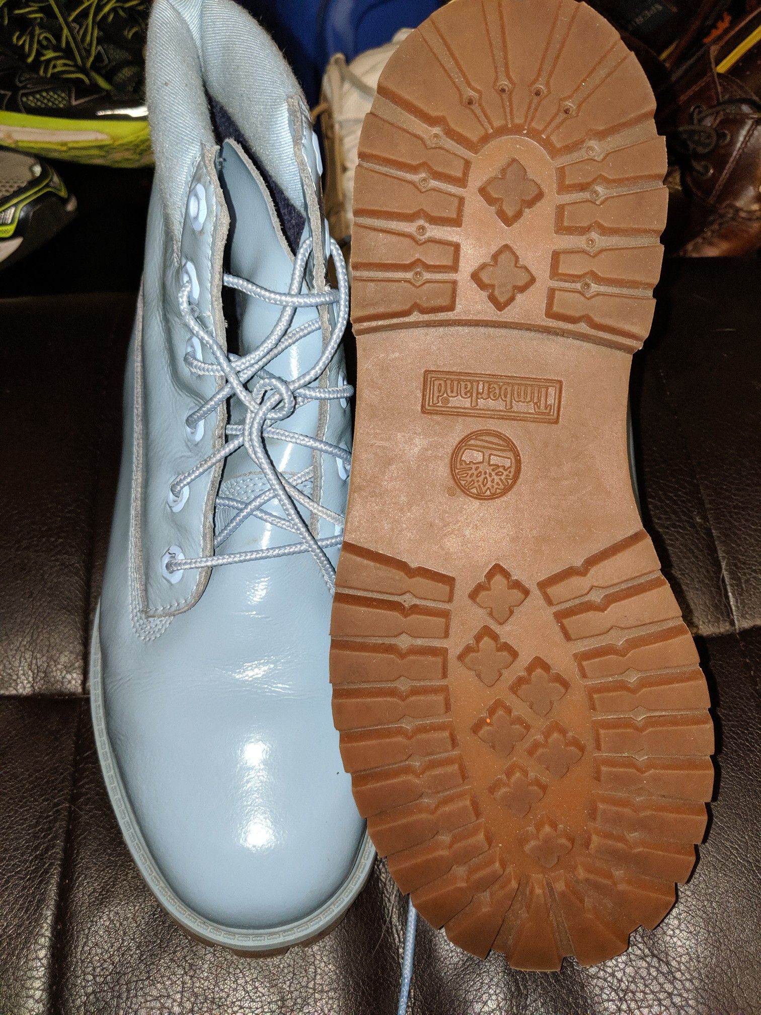 Brand new baby blue timberlands size 7 men's/ 9 women's