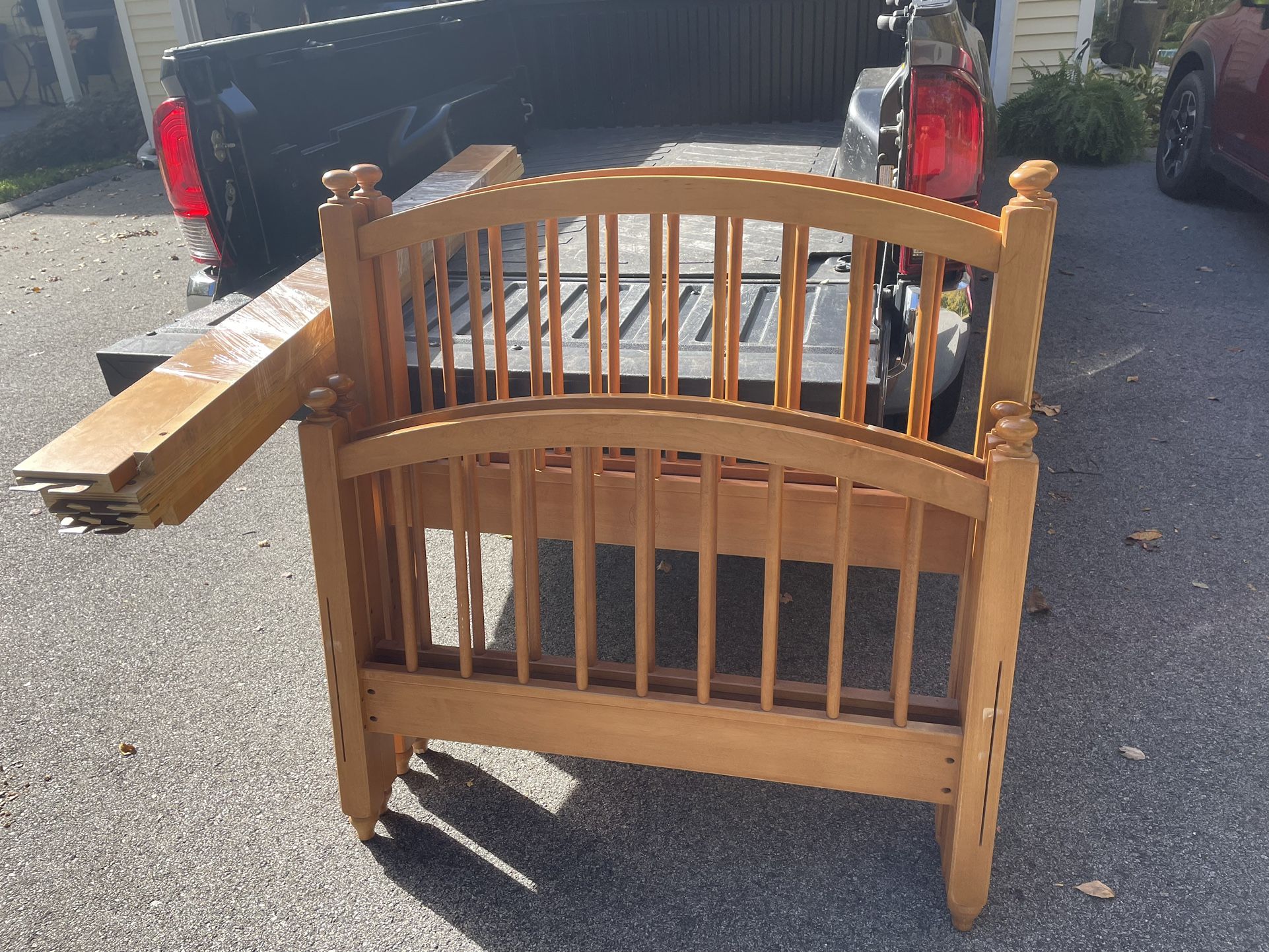 Bed Frames Twin Size Solid Maple $60 For Both. 