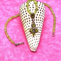 Artisan Peridot & Silver Necklace 16"