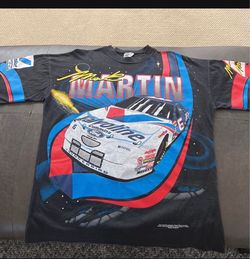 Vintage Mark Martin NASCAR All-Over Print T-Shirt size L