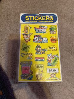 Vintage 1983 name stickers Brad