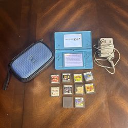 Nintendo Dsi Baby Blue With Case , Charger And Games.