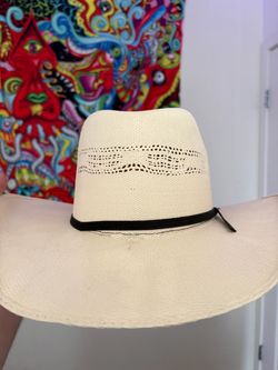 Straw Cowboy Hat with Black Band
