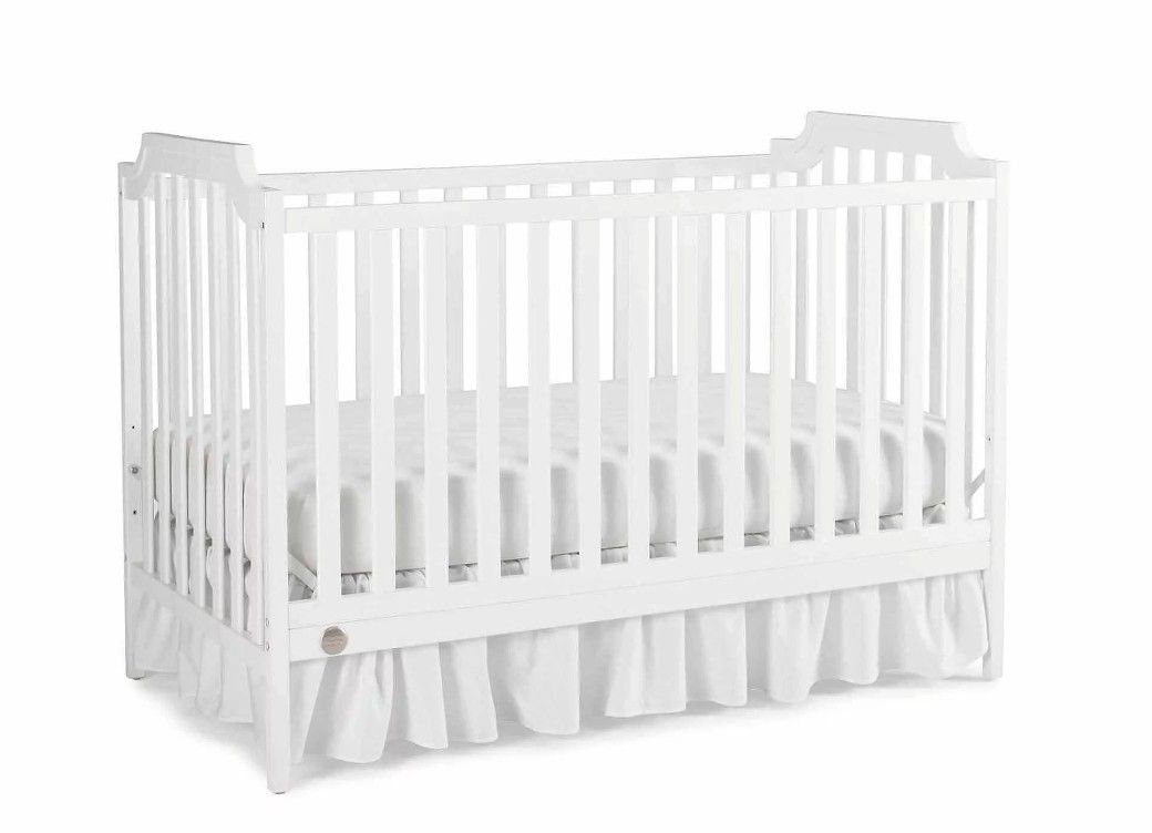 Fisher-Price Providence 3-in-1 Fixed-Side Convertible Crib, Snow White