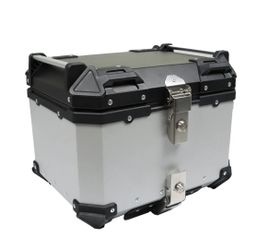 45L 55L 65L Motorcycle Top Case Tail Box Waterproof Luggage Scooter Trunk Storage Silver