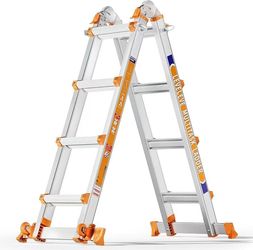 ❤️🔥 Telescopic A-frame ladder, 14ft multi-position ladder $50