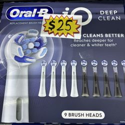 Oral-B iO Deep Clean replacement brush heads 9 pack