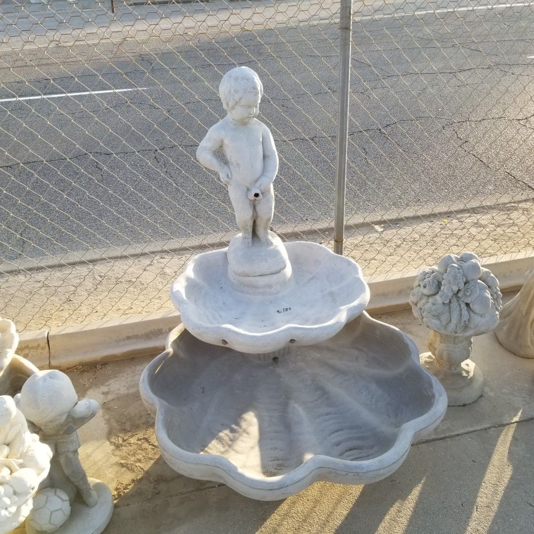 CEMENT FOUNTAIN 45" INCH TALL X 36" INCH WIDE $185