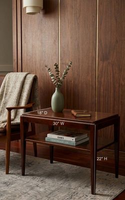MCM Mahogany Tone Console / Side End Table - Vintage Phoenix Chair Co. Mid-Century Modern